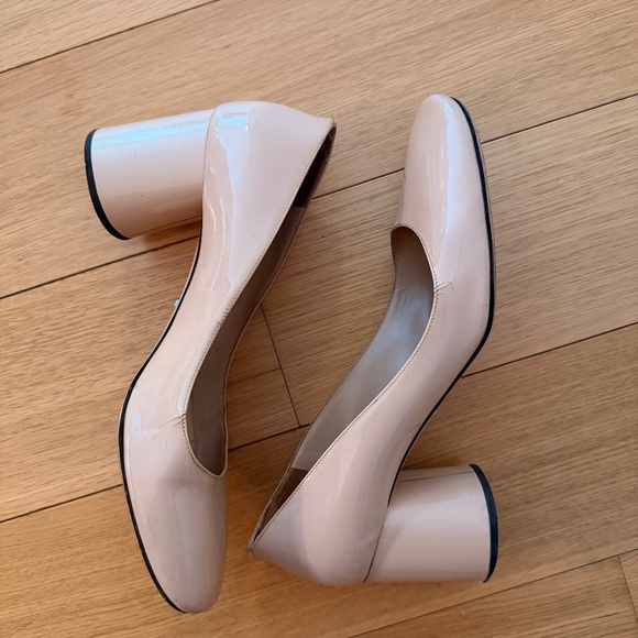 Prada - Square-Toed Beige Block Heel - Size 38 - Picture 4 of 11